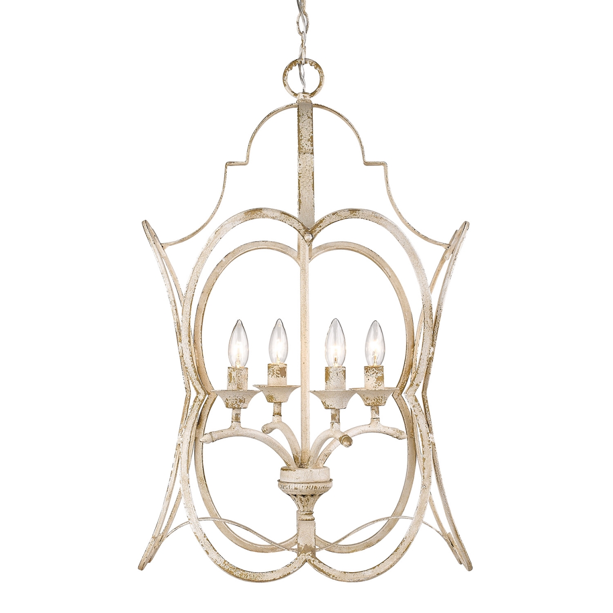 0852-4p Ai 18 In. Sabrina 4 Lights Antique Ivory Pendant Ceiling Light - White