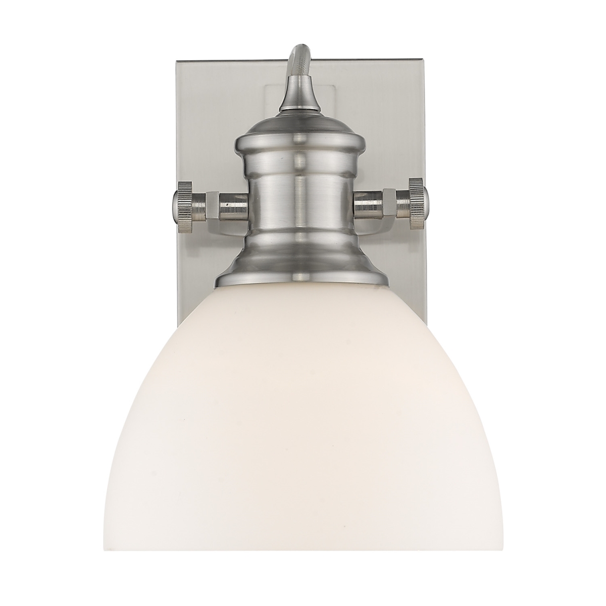 3118-ba1 Pw-op 7 In. Hines 1 Lights Pewter Bath Fixture Wall Light With Opal Glass, Silver - 120v