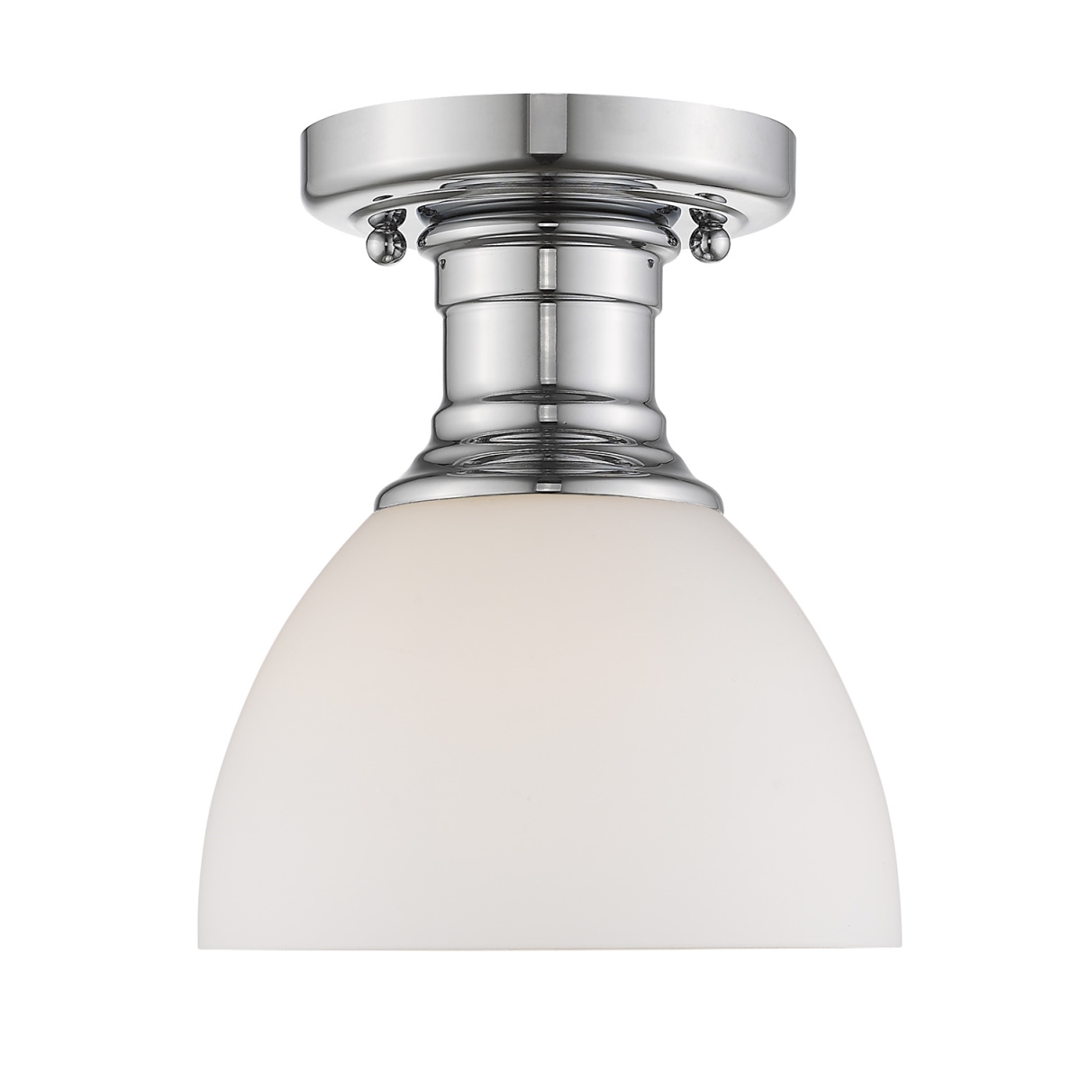 3118-sf Ch-op Hines Semi-flush Mount Light With Opal Glass, Chrome