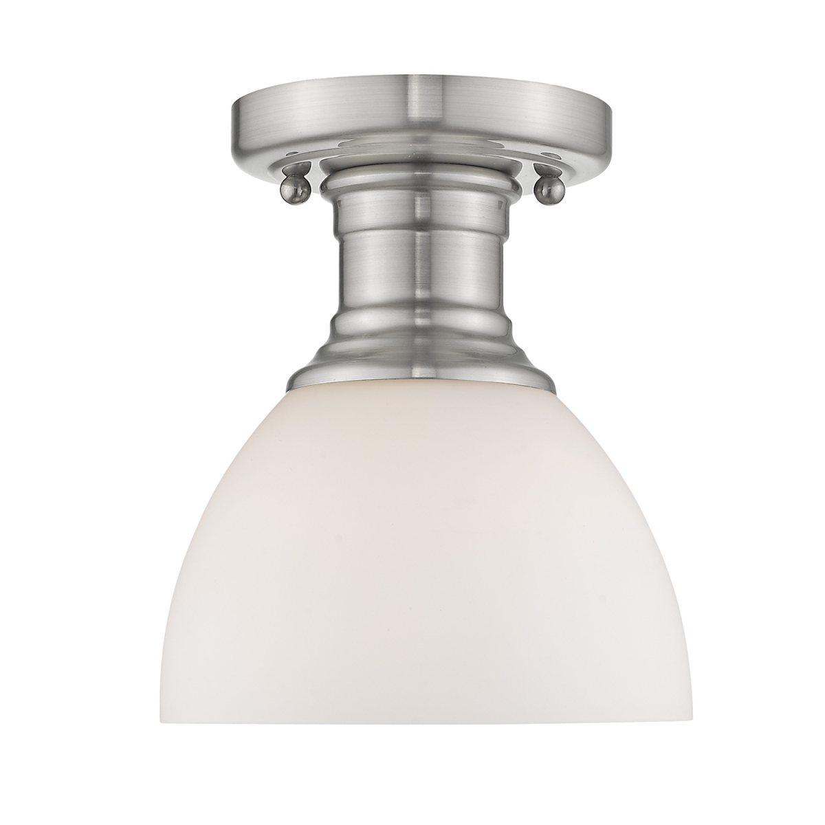 3118-sf Pw-op Hines Semi-flush Mount Light With Opal Glass, Pewter
