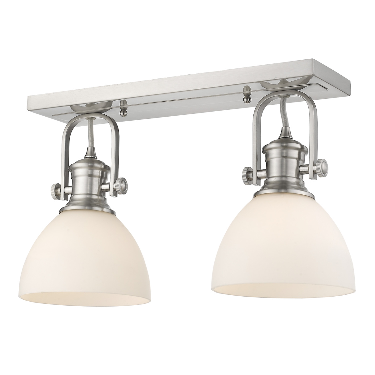 3118-2sf Pw-op Hines 2-light Semi-flush Mount With Opal Glass, Pewter