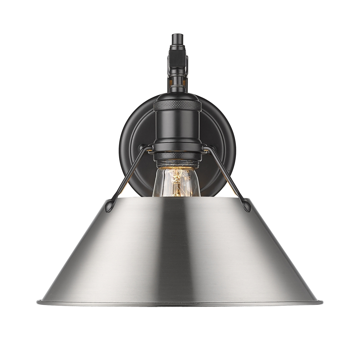 3306-1w Blk-pw Orwell 1 Light Wall Sconce In Black With Pewter Shade