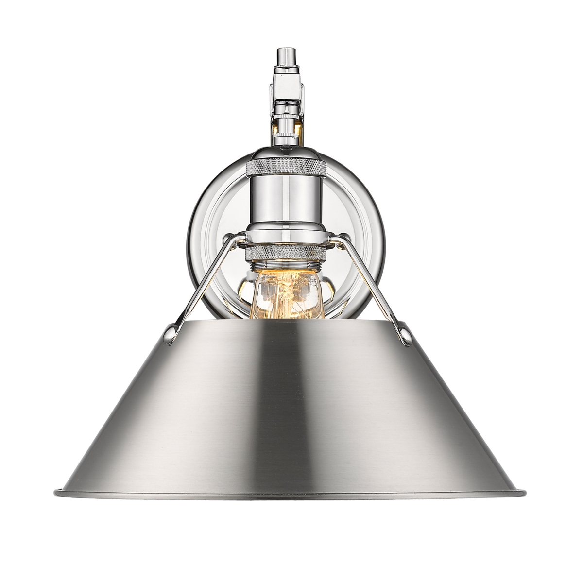3306-1w Ch-pw Orwell 1 Light Wall Sconce In Chrome With Pewter Shade