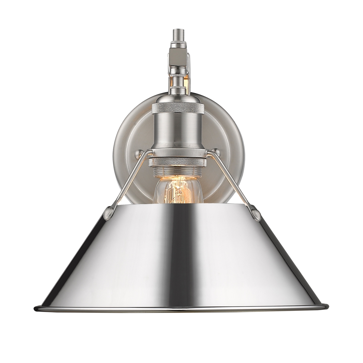3306-1w Pw-ch Orwell 1 Light Wall Sconce In Pewter With Chrome Shade