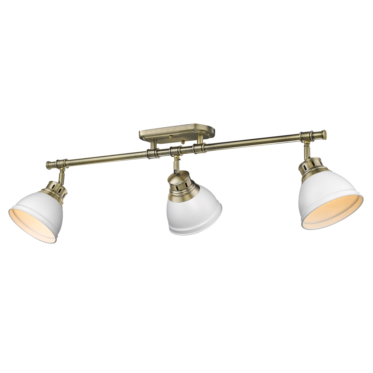 3602-3sf Ab-wht Duncan 3 Light Track Light In Aged Brass With Matte White Shade
