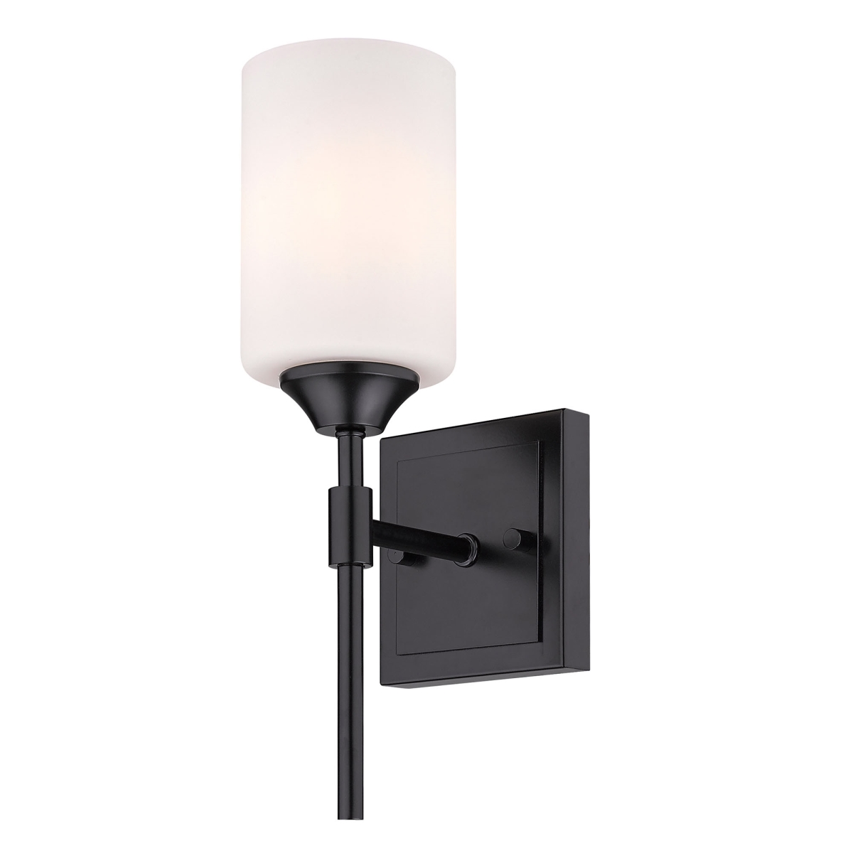 2120-ba1 Blk-cyl-op Ormond 1 Light Bath Vanity In Black With Cylindrical Opal Glass Shade