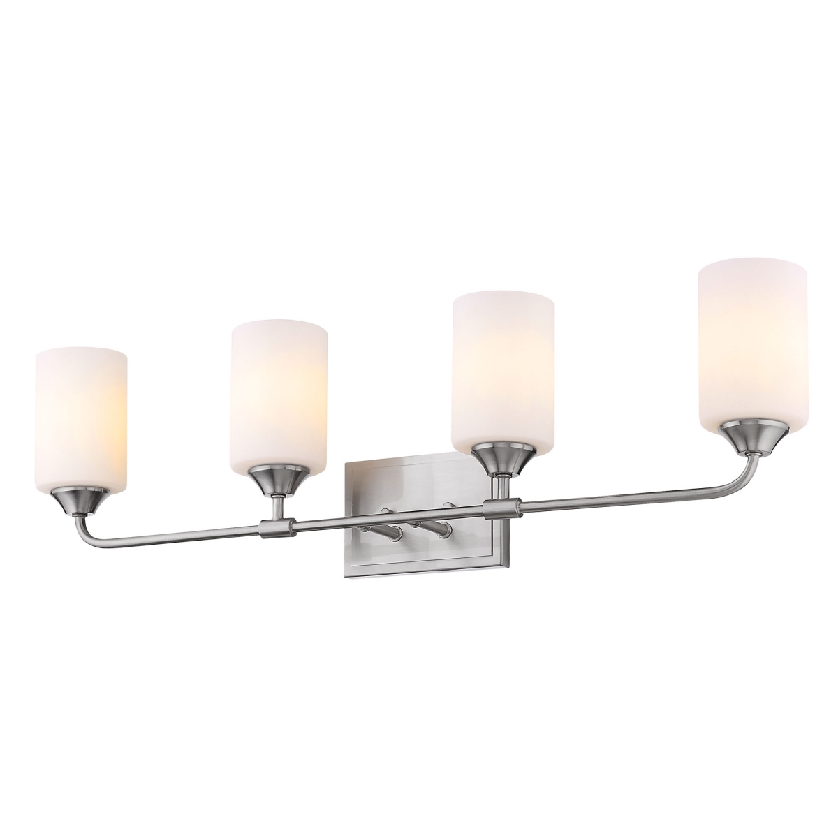 2120-ba4 Pw-cyl-op Ormond 4 Light Bath Vanity In Pewter With Cylindrical Opal Glass Shade