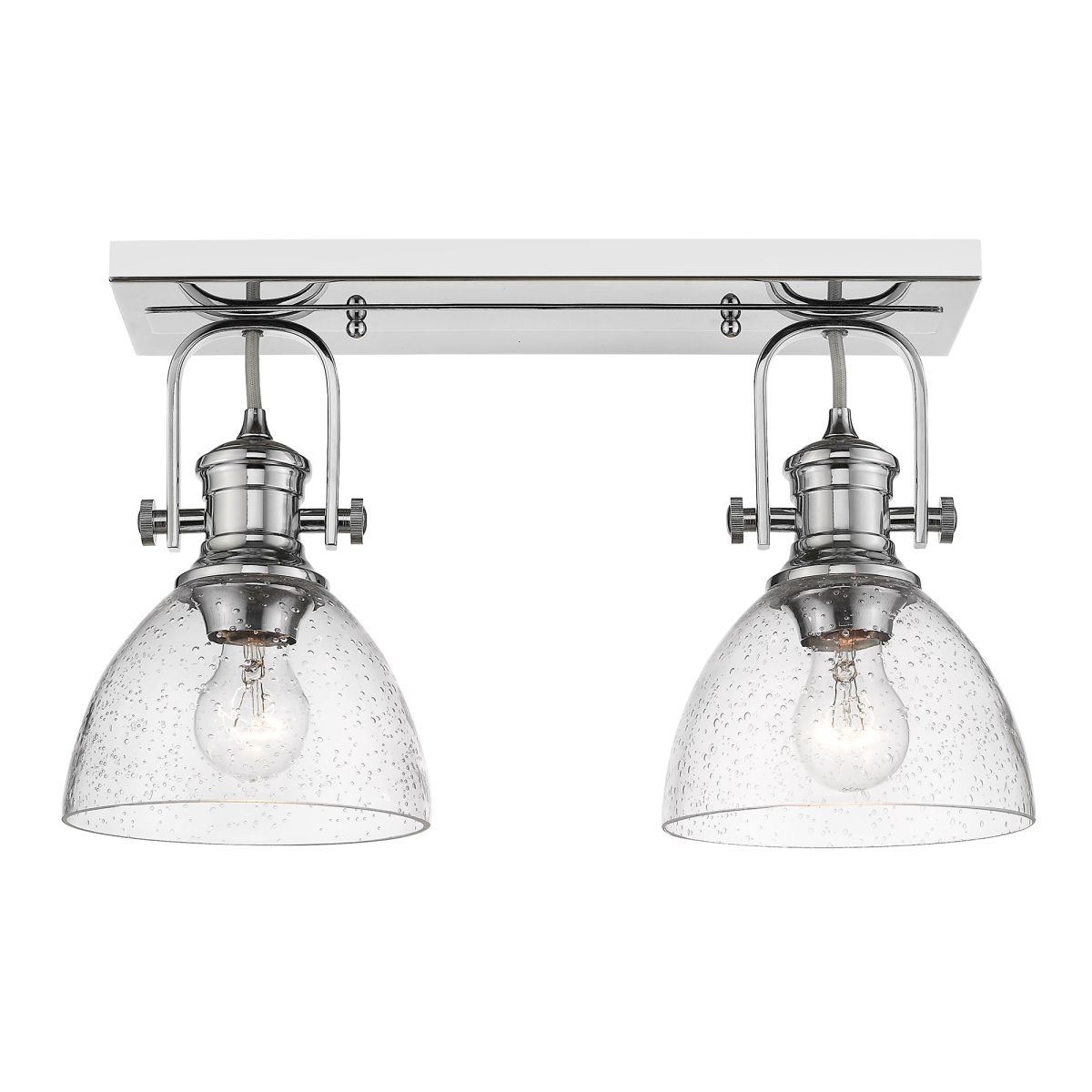 3118-2sf Ch-sd Hines 2 Light In Chrome With Seeded Glass