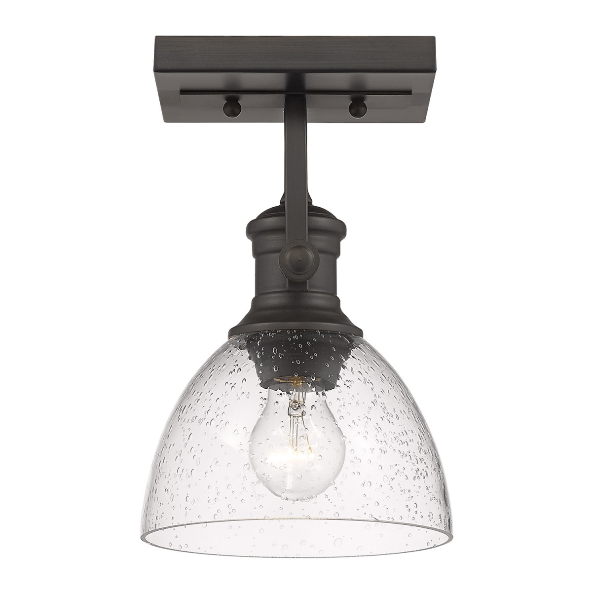 UPC 844375075917 product image for 3118-1SF RBZ-SD 7 in. Hines 1 Light Rubbed Bronze Semi-Flush Ceiling Light in Se | upcitemdb.com