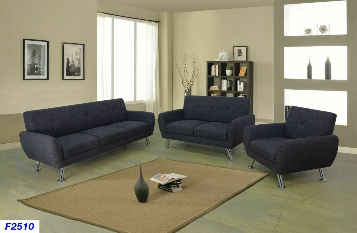 Living Room Couch Set, Grey - 3 Piece