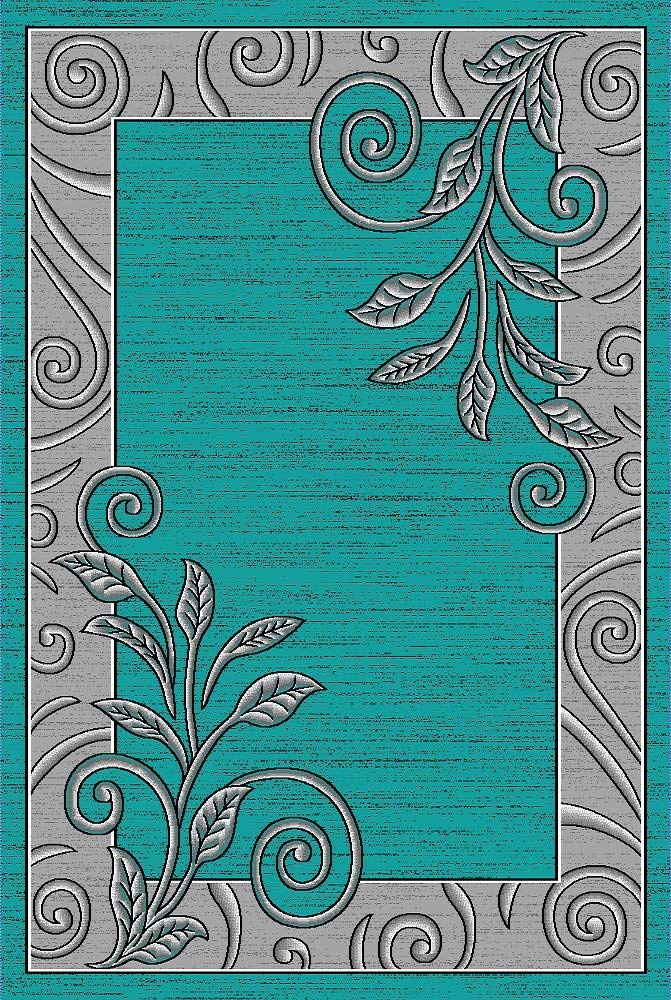 F9-lzel-5pp5 5 Ft. 2 In. X 7 Ft. 5 In. Platinum Collection Hand Carved Area Rug, Turquoise