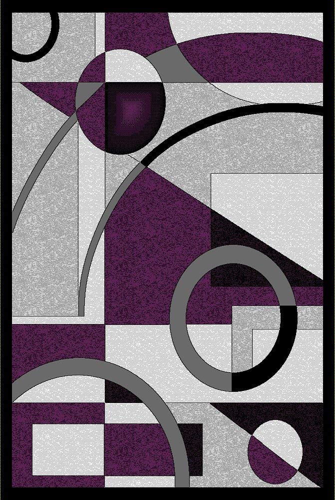 59-q5vk-gyxt 5 Ft. 2 In. X 7 Ft. 5 In. Platinum Collection Hand Carved Area Rug - 3d Rocks, Black Purple