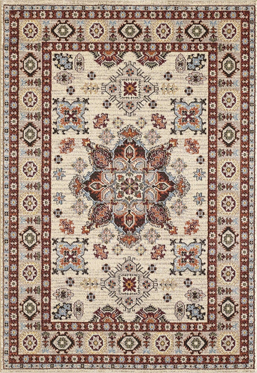 7315 Traditional Bedroom Living Room Dining Medallion Carpet Area Rug, Cream - 5 X 7 In.