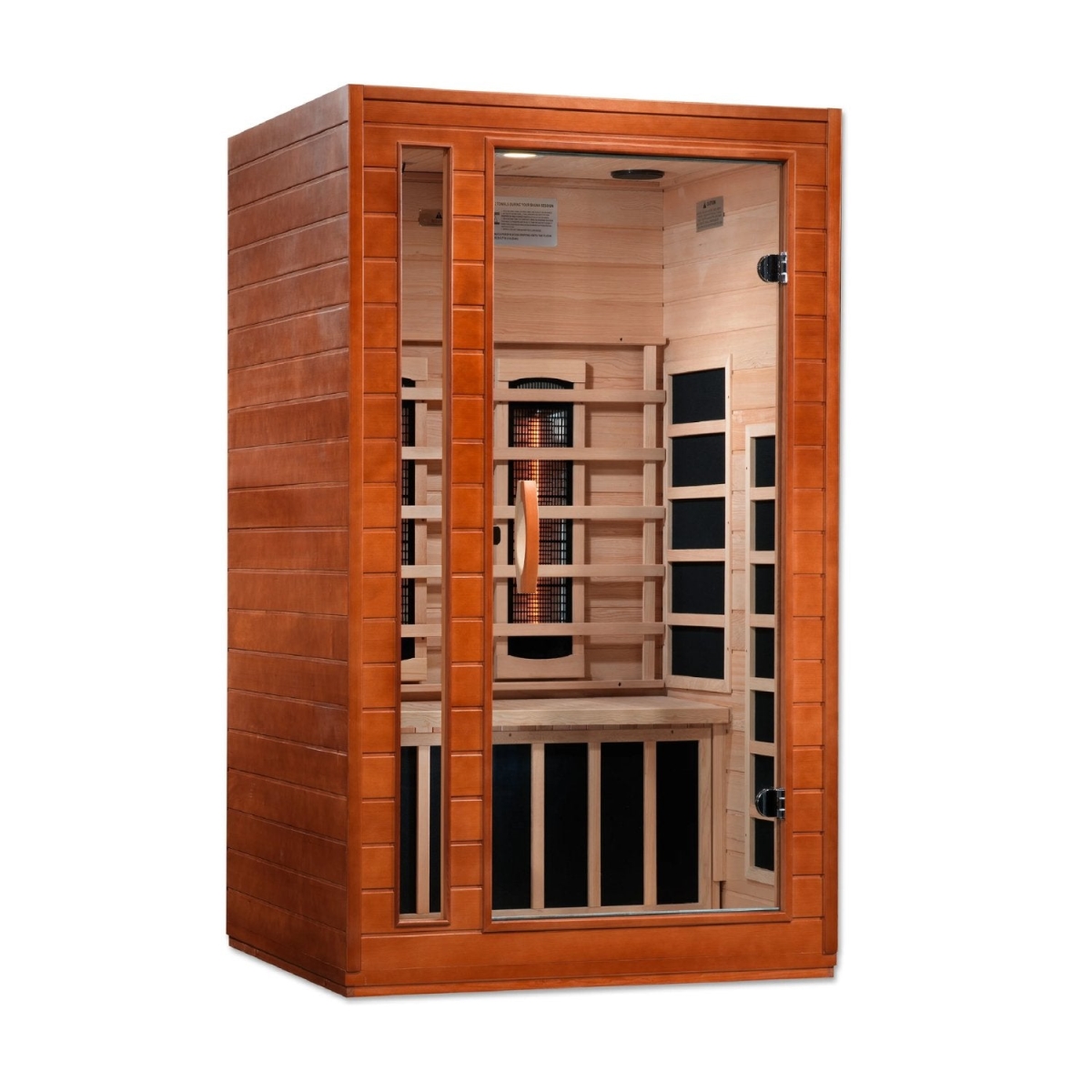 DYN-6203-02 FS Cardoba 2-Person Full Spectrum FAR Infrared Sauna with Near Zero EMF, Canadian Hemlock - Honey Dark Stain