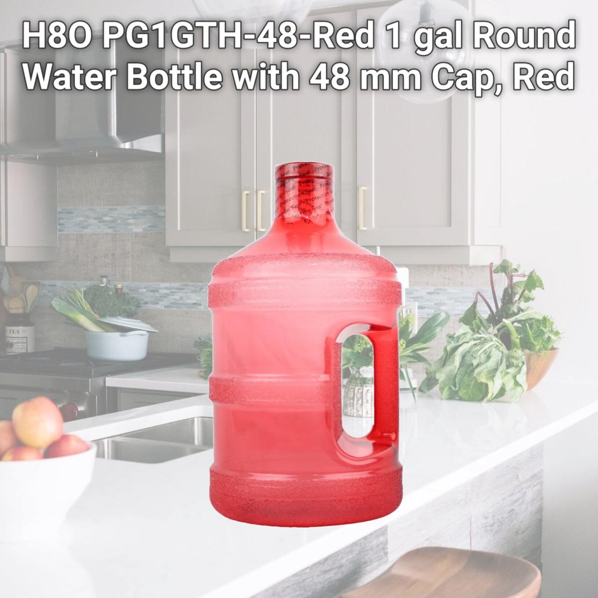 Picture of H8O PG1GTH-48-Red 1 gal Round Water Bottle with 48 mm Cap, Red