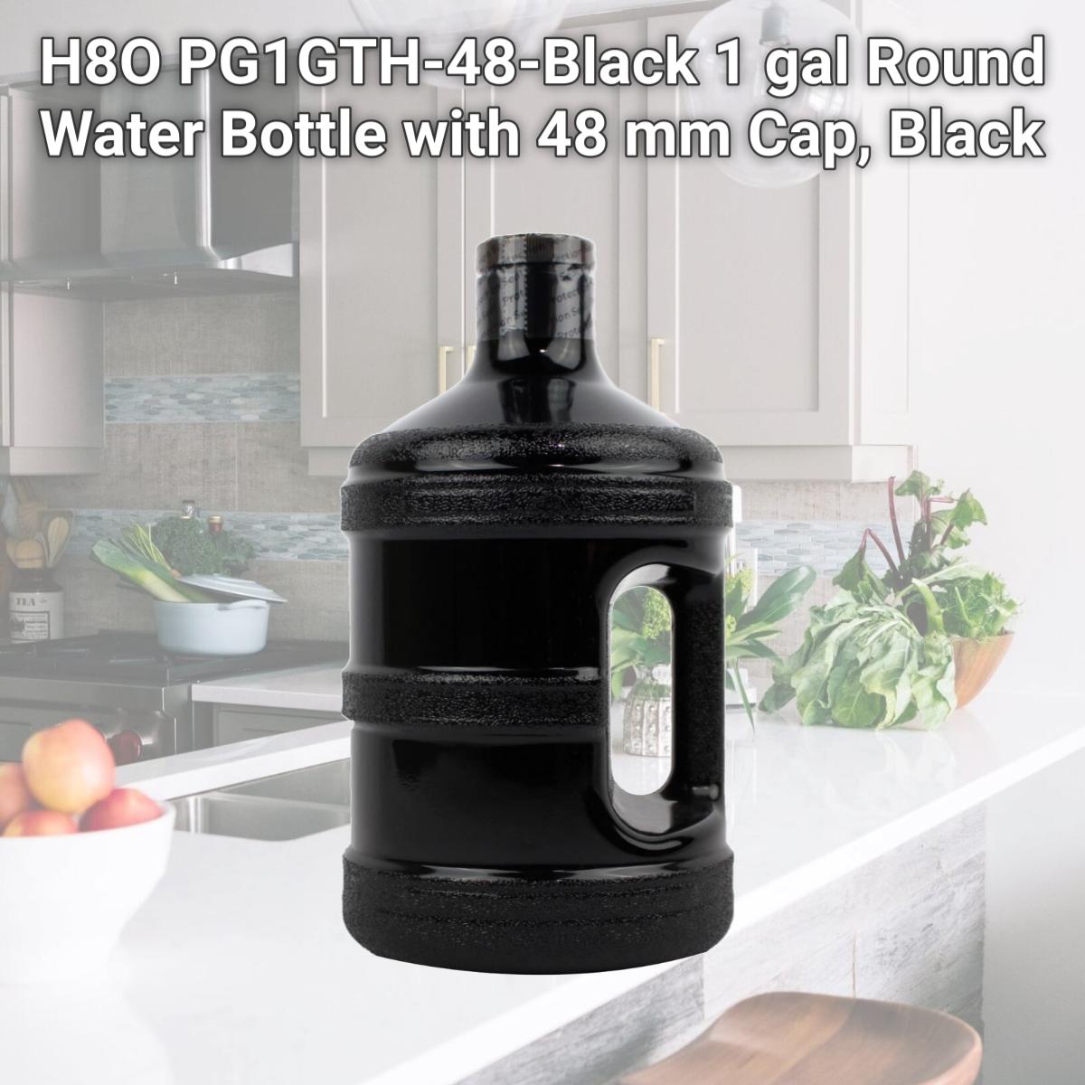 Picture of H8O PG1GTH-48-Black 1 gal Round Water Bottle with 48 mm Cap, Black