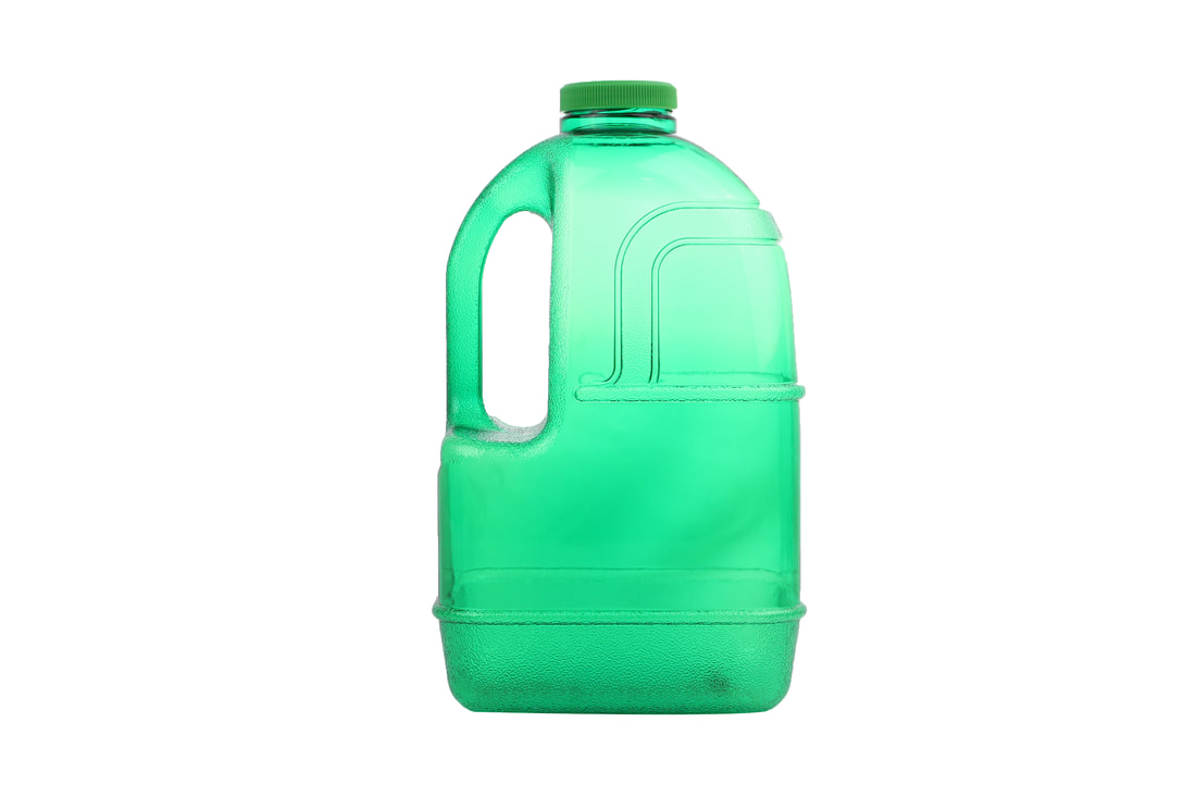 Pg1gjh-48-green 1 Gal Square Water Bottle With 48 Mm Cap, Green