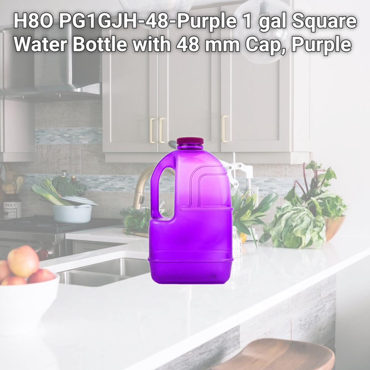 Picture of H8O PG1GJH-48-Purple 1 gal Square Water Bottle with 48 mm Cap, Purple