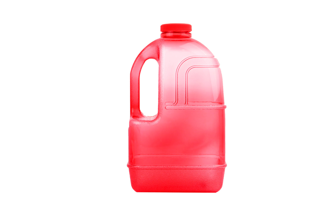Pg1gjh-48-red 1 Gal Square Water Bottle With 48 Mm Cap, Red