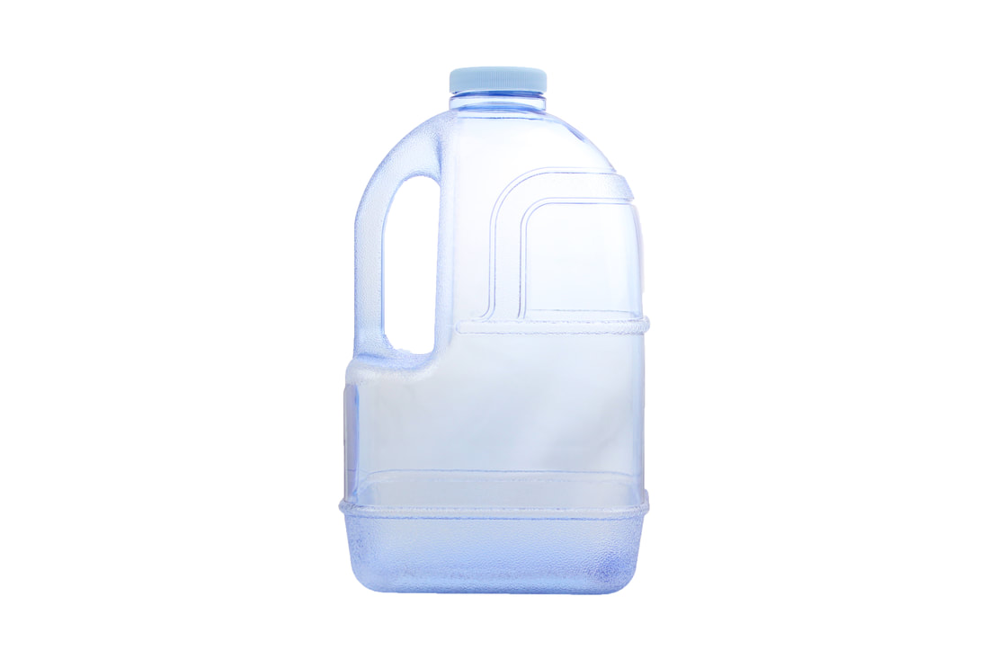 Pg1gjh-48-nblue 1 Gal Square Water Bottle With 48 Mm Cap, Natural Blue