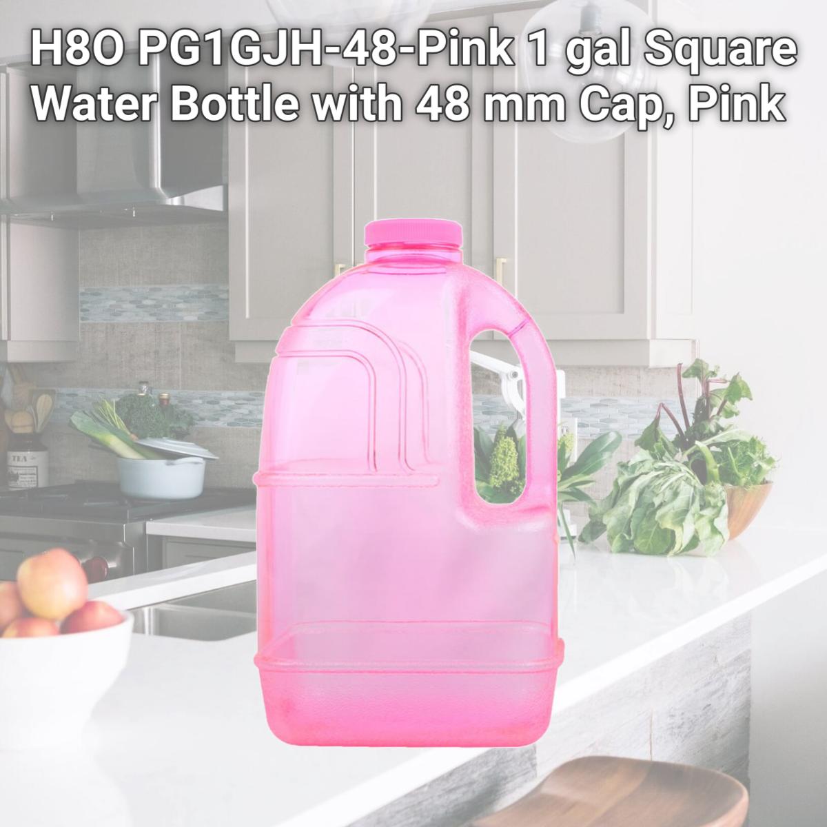 Picture of H8O PG1GJH-48-Pink 1 gal Square Water Bottle with 48 mm Cap, Pink
