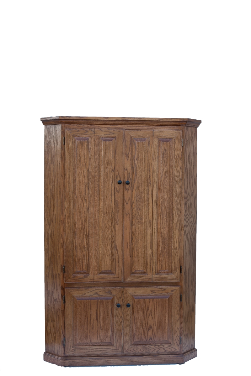 46415rpcm 47 In. Classic Oak Corner Computer Armoire Work Station, Chocolate Mousse