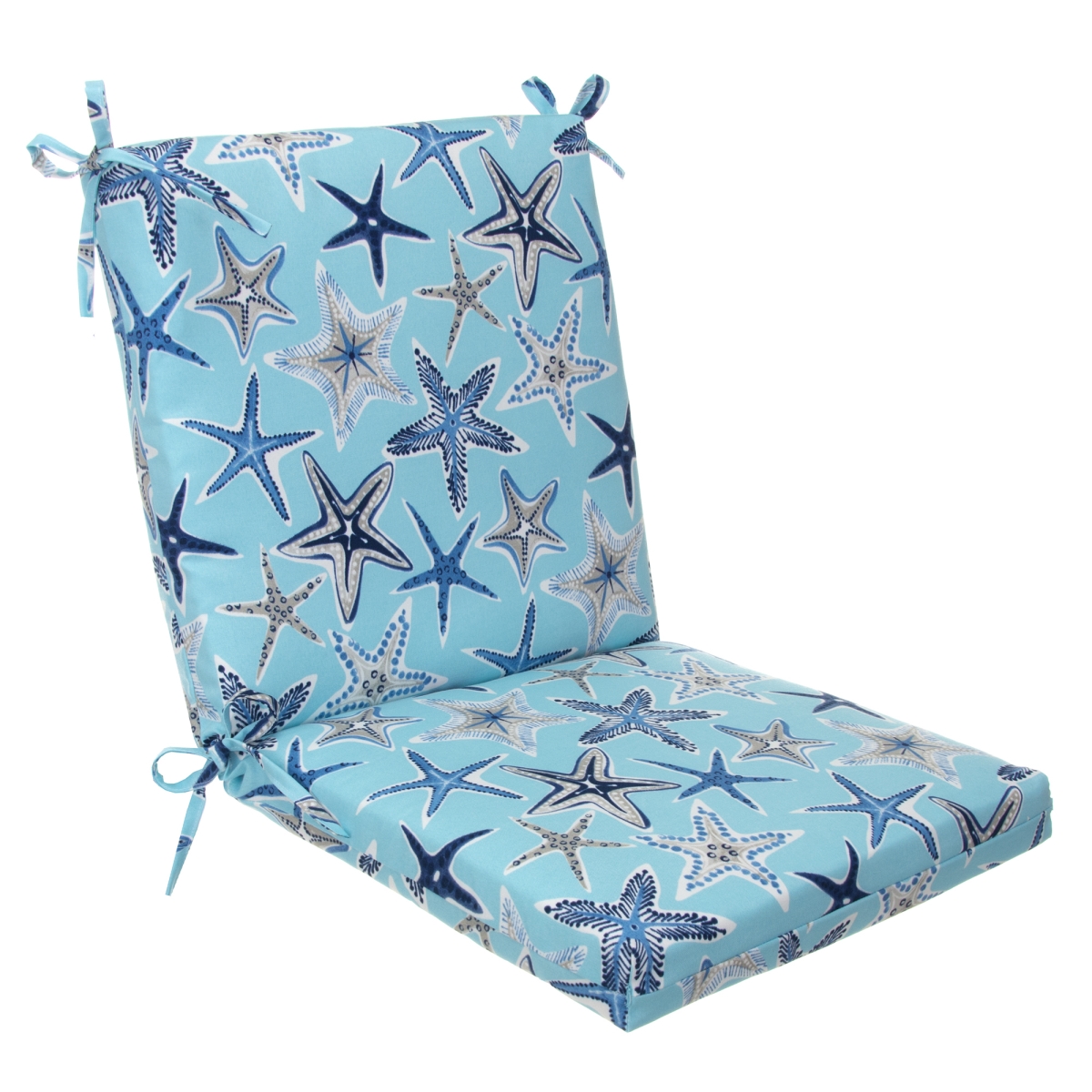70130 Reach For The Stars Indoor & Outdoor Square Chair Cushion, Blue