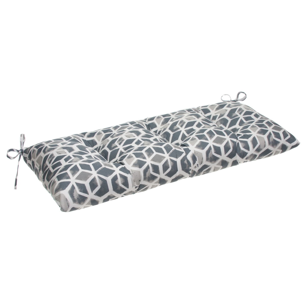 70257 Inbox Indoor & Outdoor Reversible Tufted Loveseat & Bench Cushion With Ties, Grey