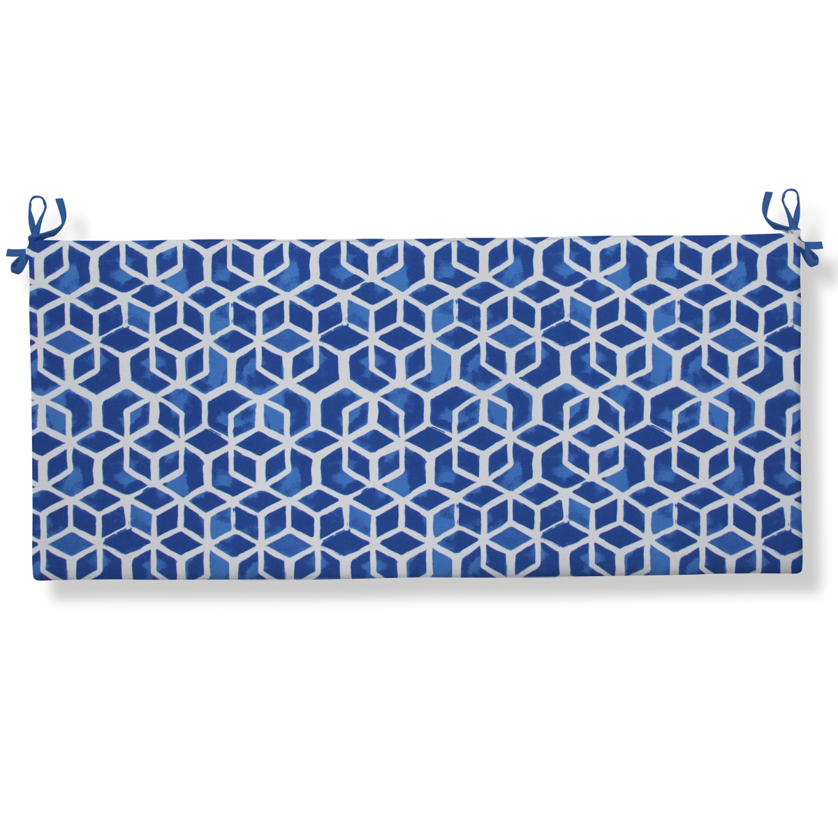 70531 Inbox Indoor & Outdoor Flat Bench & Swing Cushion With Ties, Blue