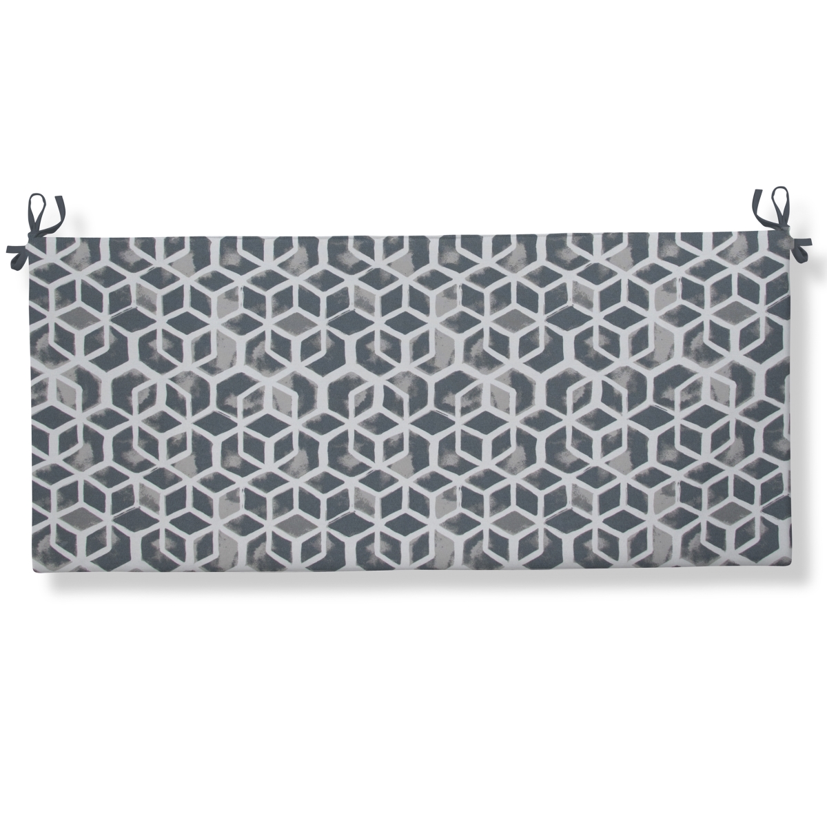 70535 Inbox Indoor & Outdoor Flat Bench & Swing Cushion With Ties, Grey