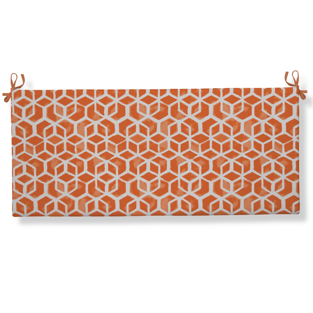 70536 Inbox Indoor & Outdoor Flat Bench & Swing Cushion With Ties, Orange
