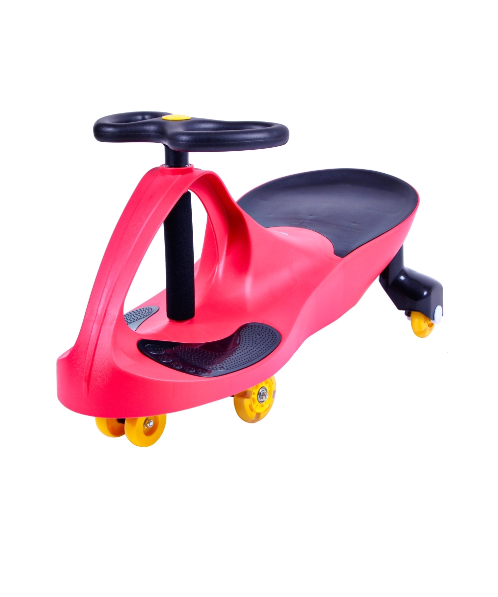 Gt0105r-s Premium Led-wheel Swing Car Ride On Toy, Strawberry Red