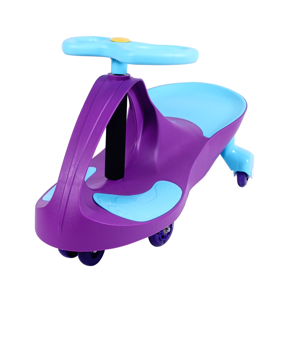 Gt0121r-s Premium Led-wheel Swing Car Ride On Toy, Grape & Turquoise