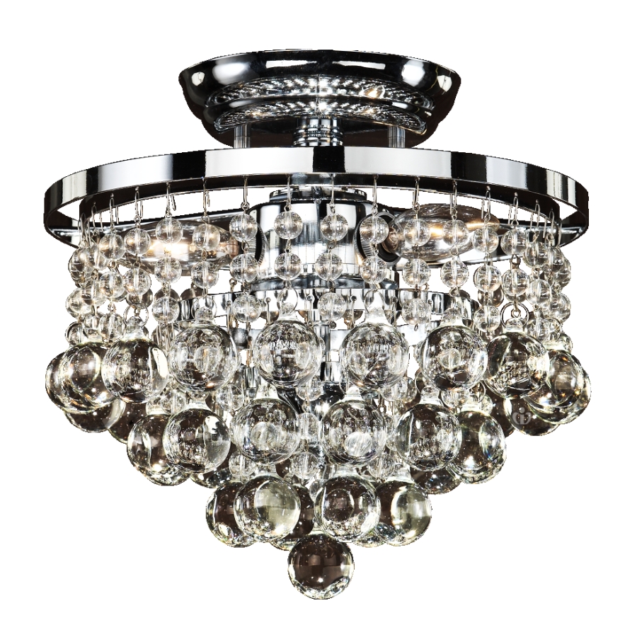 643bc10sp-7c Summerhill 643 10 In. Chrome & Smooth Crystal Flush Mount