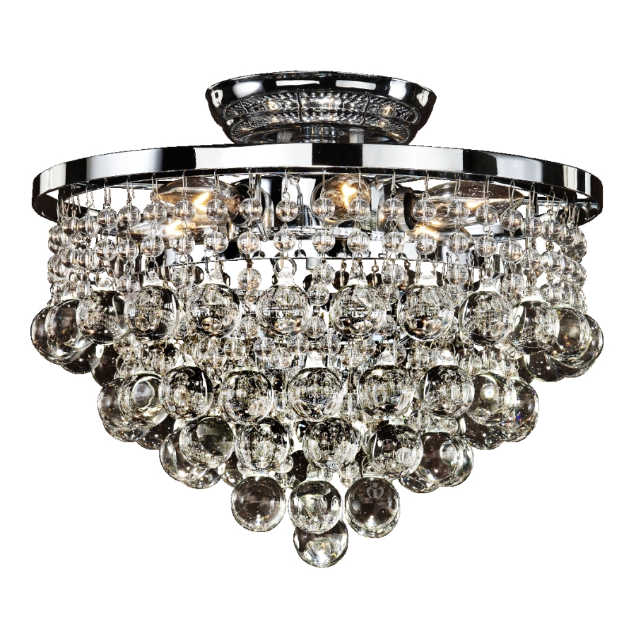 643bc13sp-7c Summerhill 643 13 In. Chrome & Smooth Crystal Flush Mount