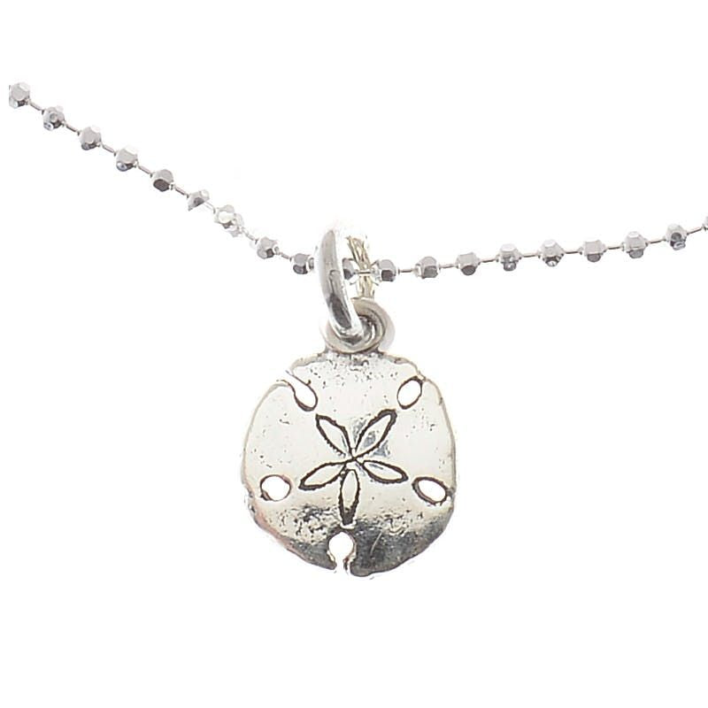 P120-20 TURG 10 in. Jewelry Ankle Bracelet Sterling Silver Sand Dollar Charm with Ball Chain Anklet