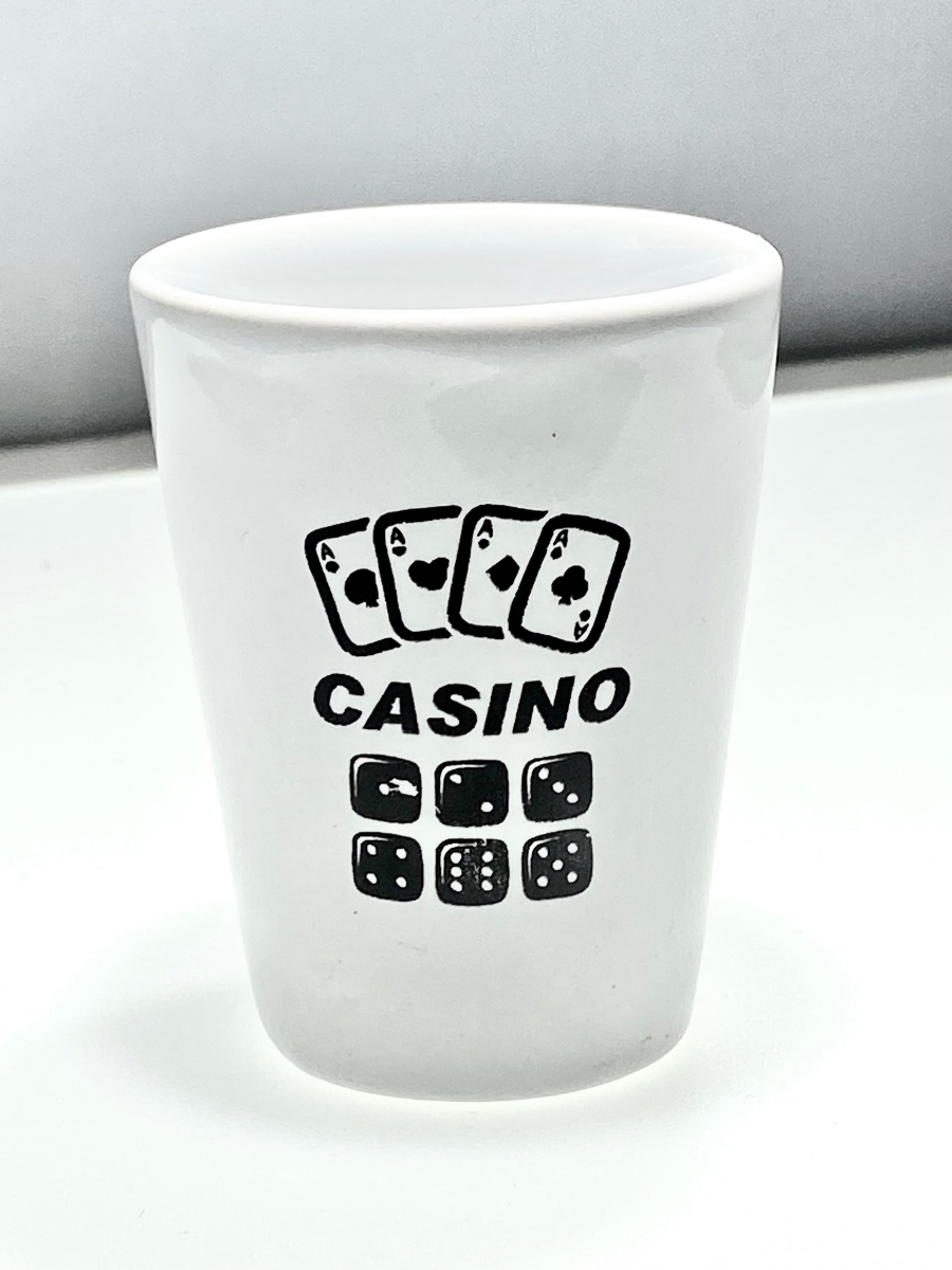 Picture of Germ Free Games SF-SHOT7 Casino Ceramic Shot Glasses Set with Heavy Base, Clear - Pack of 4