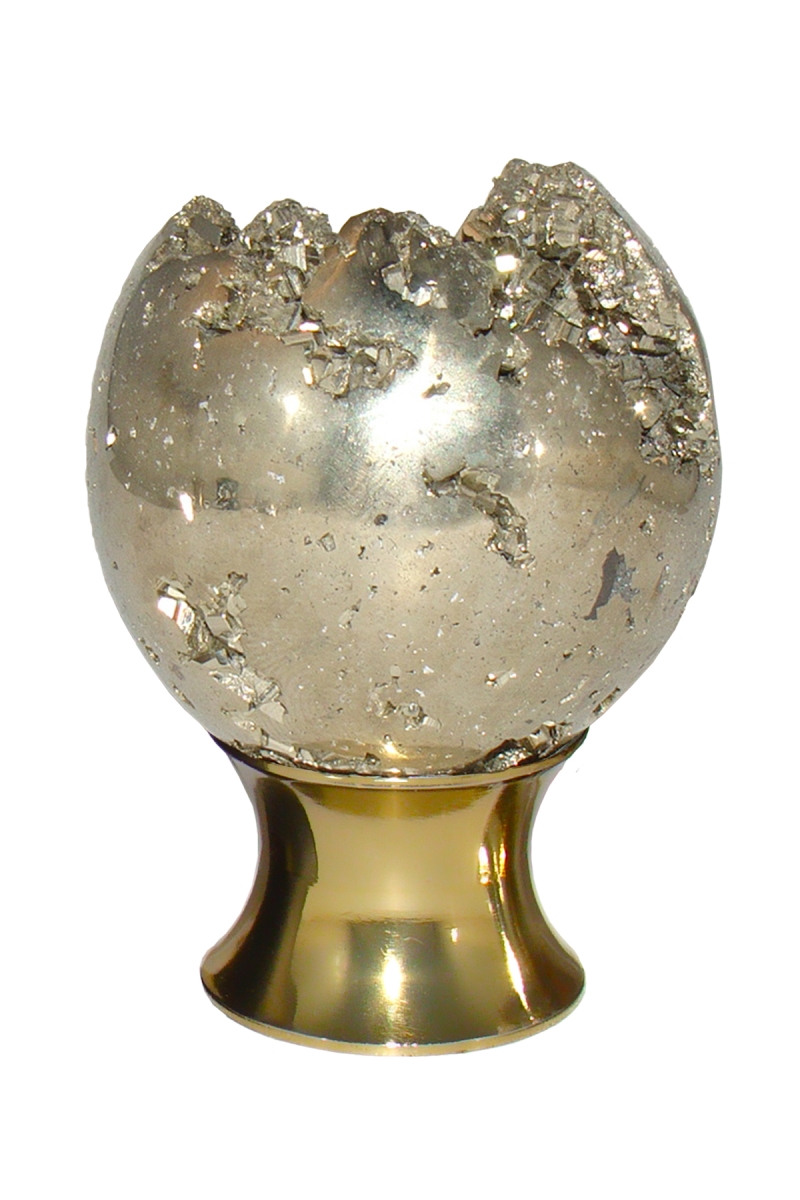 Cb40.pyrt.03 Gemstone Cabinet Base Knob - Polished Brass