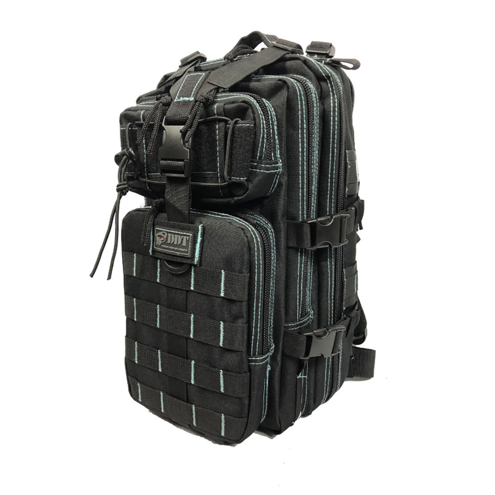 Ddt Ddt10822 Anti-venom 24 Hour Assault Backpack, Black & Teal