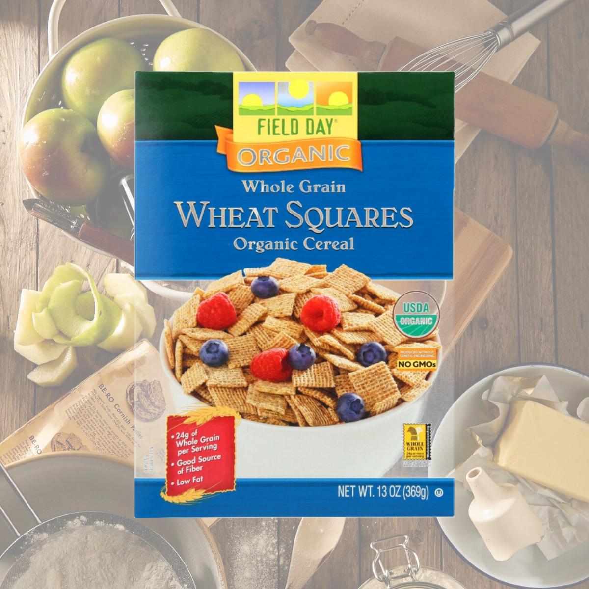 Picture of Field Day 1630169 13 oz Cereal Organic Whole Grain - Wheat Squares