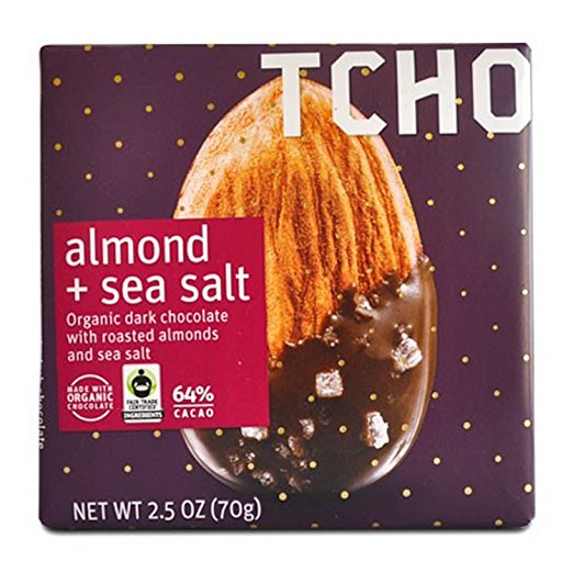 1797042 2.5 Oz Organic Dark Chocolate Bar - Almond & Sea Salt, Case Of 12