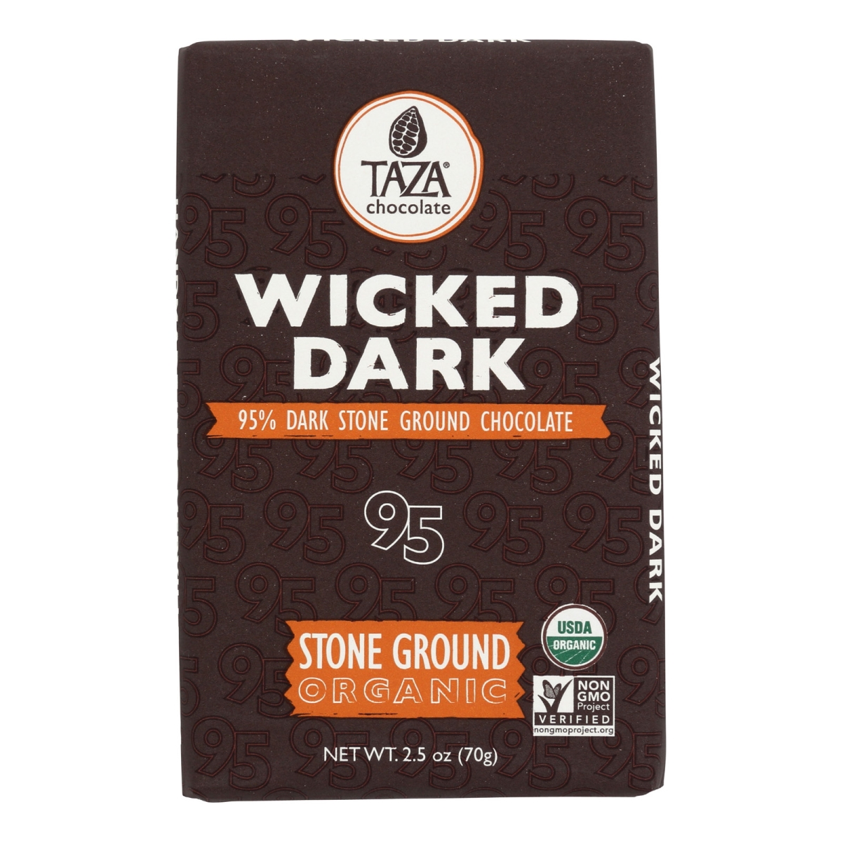 1689546 2.5 Oz Stone Ground Organic Dark Chocolate Bar, Case Of 10