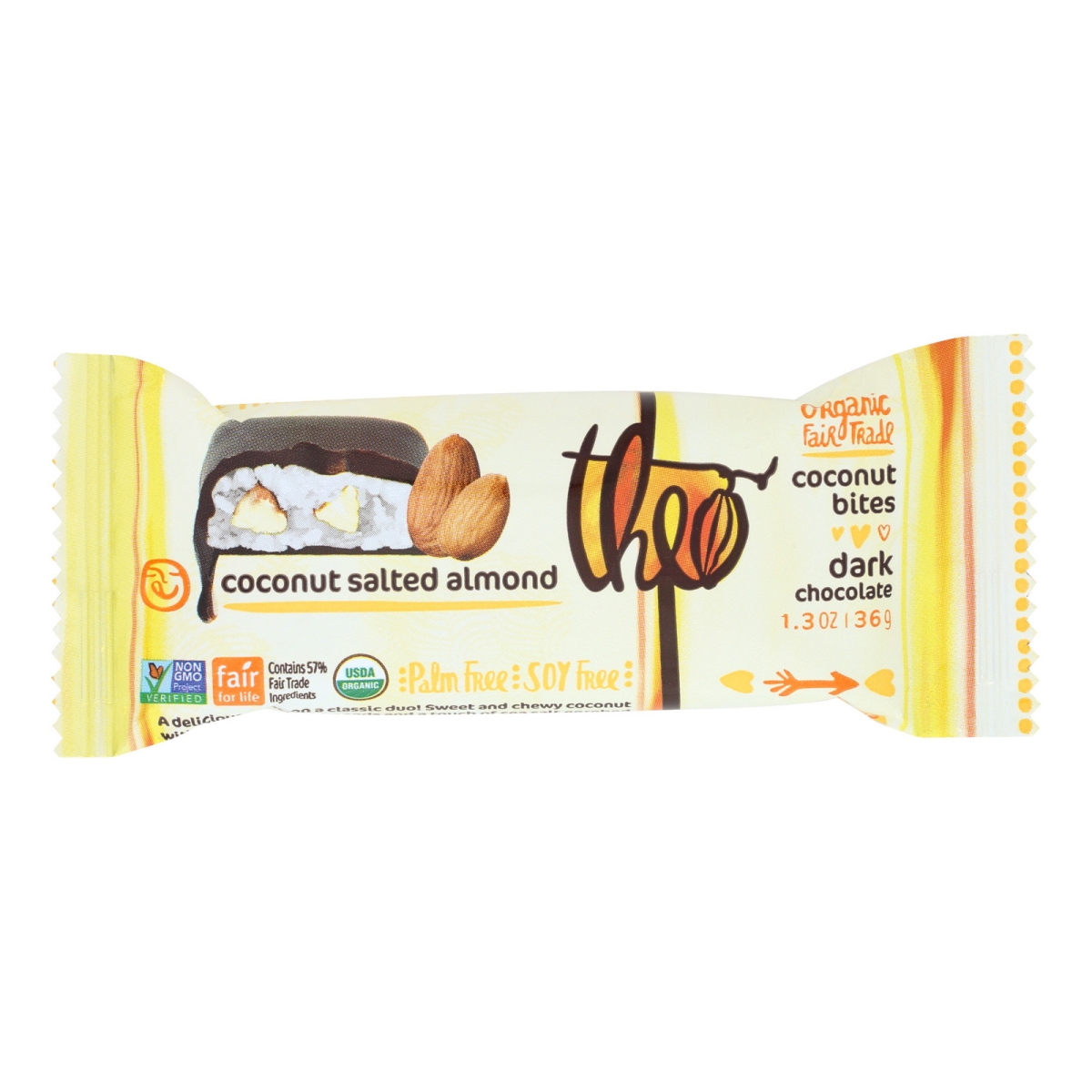 1691542 1.3 Oz Dark Chocolate Coconut Salted Almond Bites, Case Of 12