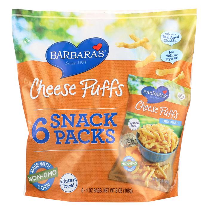 UPC 070617000656 product image for Barbaras Bakery 1984640 1 oz Multipack Cheese Puffs Case of 6 - 6 Count | upcitemdb.com