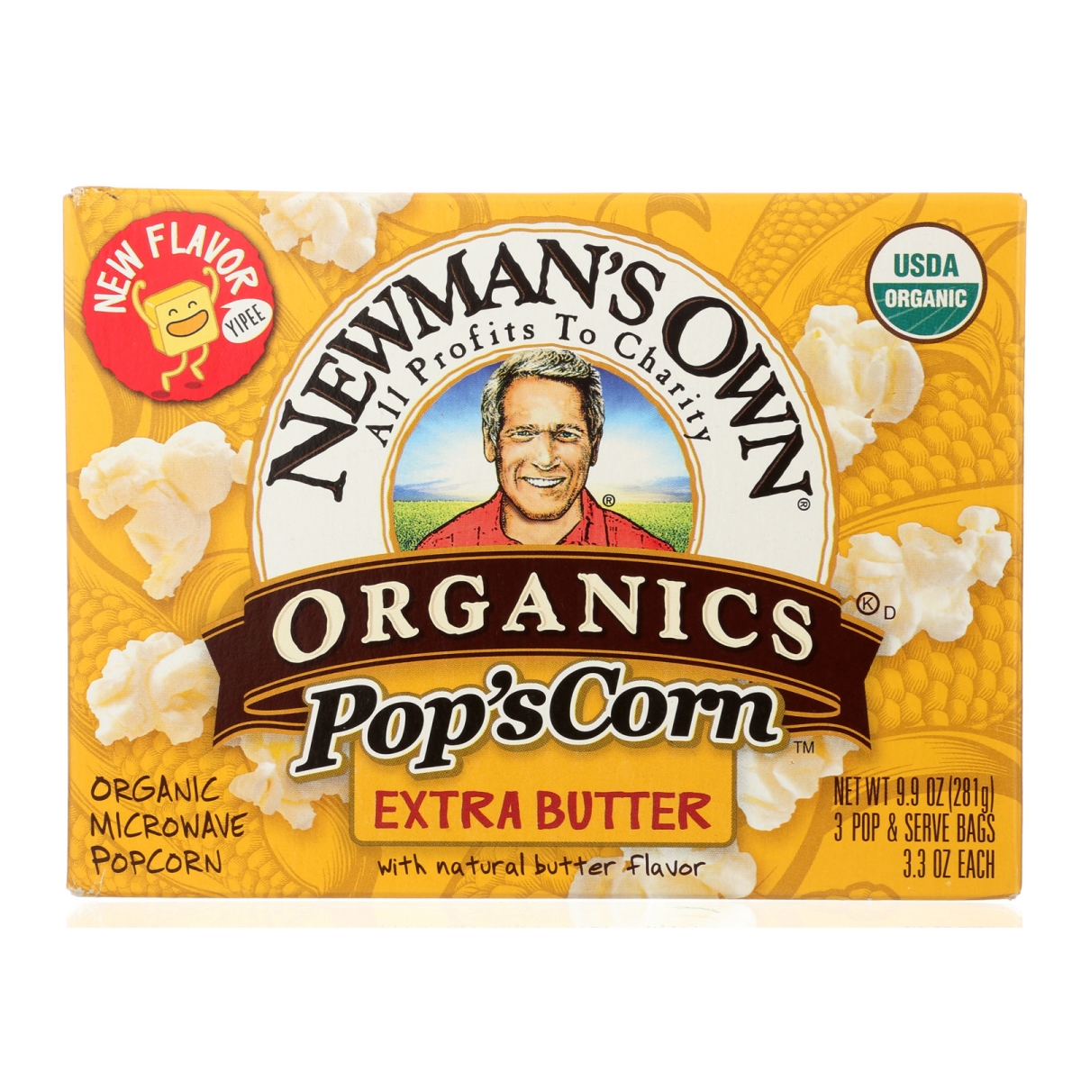 UPC 757645000239 product image for Newmans Own Organics 1820398 3.3 oz Organic Butter Popcorn - Case of 12 | upcitemdb.com