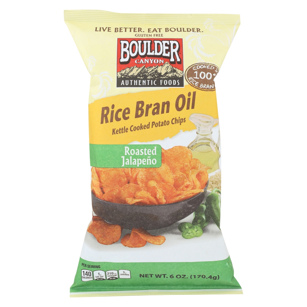 UPC 708163125683 product image for Boulder Canyon Natural Foods 2035541 6 oz Roasted Jalapeno Rice Bran Oil Kettle  | upcitemdb.com