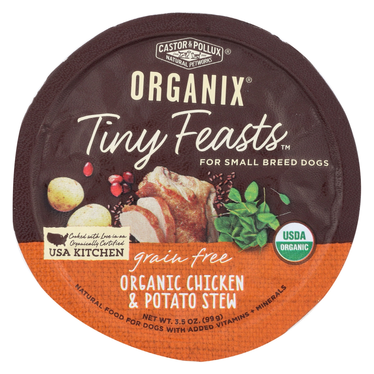 2111417 3.5 Oz Tiny Feasts Grain Free Organic Chicken & Potato Stew For Dog - Case Of 12