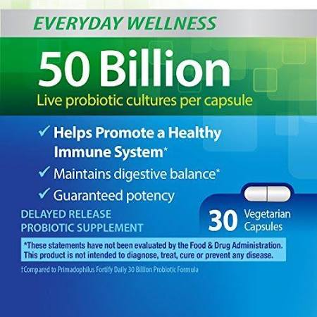 2172971 Primadophilus Fortify Probiotic Daily Extra Strength Vegetarian Capsules, 30 Capsules