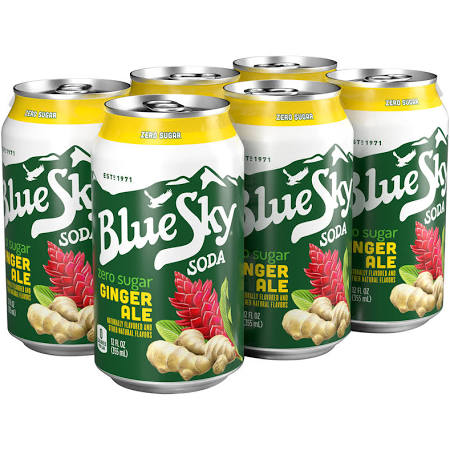 UPC 049000069723 product image for Blue Sky 2039022 12 fl oz Zero Sugar Ginger Ale Soda, Pack of 6 | upcitemdb.com