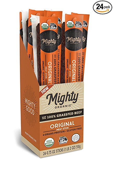 Mighty Organic 2027035 0.75 Oz Grass Fed Original Meat Sticks Gluten Free Snack